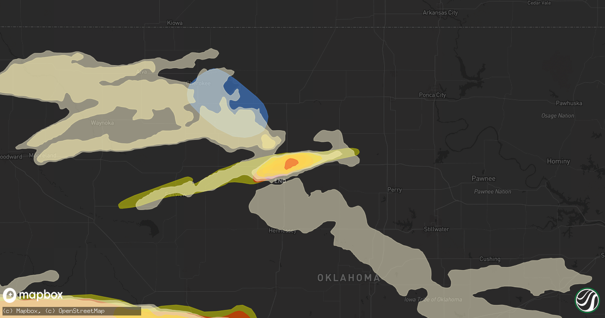 Hail map in Enid, OK on May 19, 2024