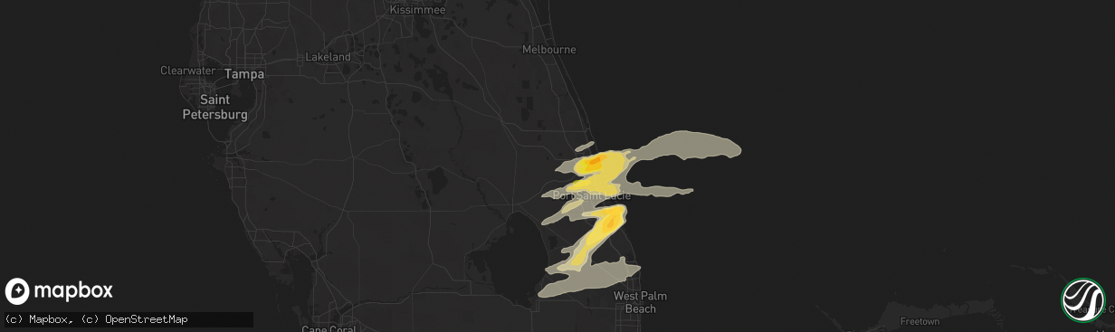 Hail map in Fort Pierce, FL on May 19, 2024