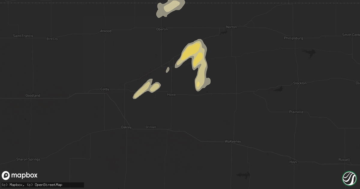 Hail map in Hoxie, KS on May 19, 2024
