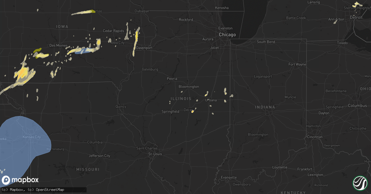 Hail map in Illinois on May 19, 2024