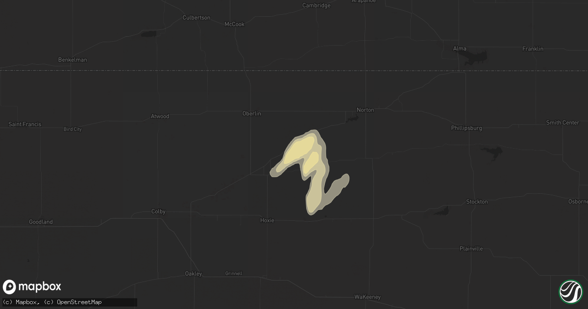 Hail map in Jennings, KS on May 19, 2024