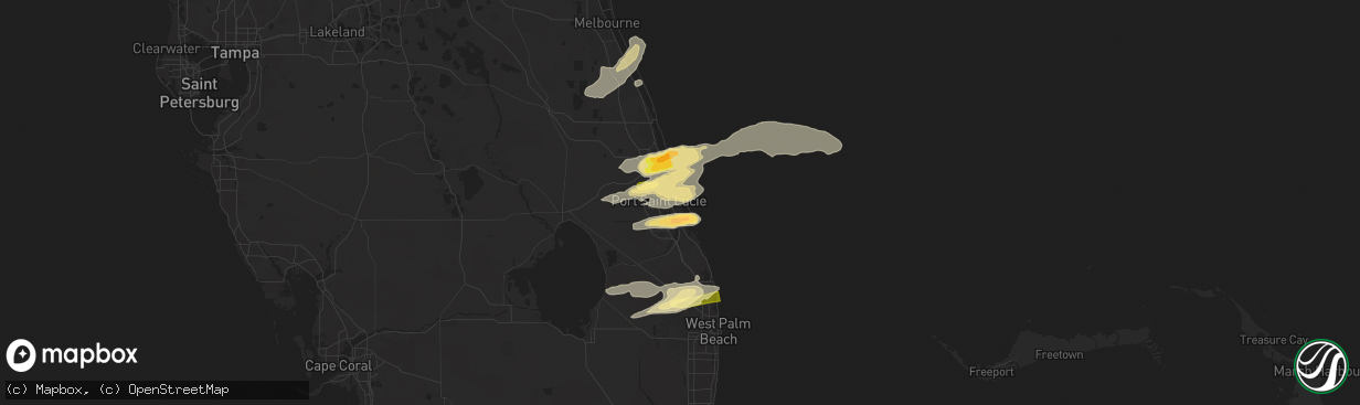 Hail map in Jensen Beach, FL on May 19, 2024