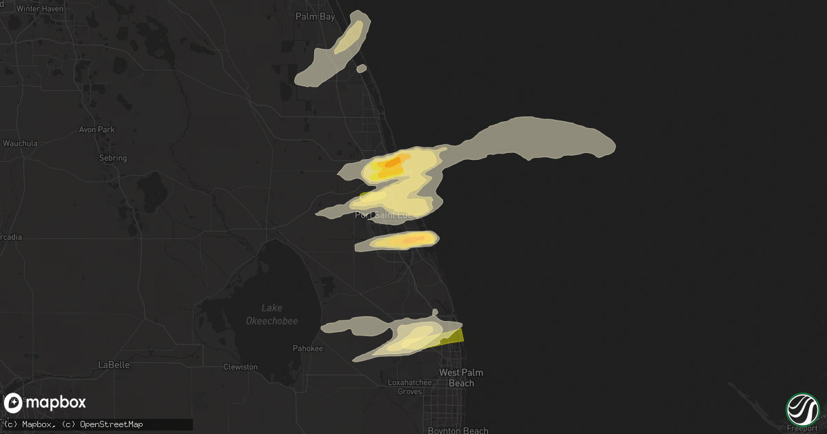 Hail map in Jensen Beach, FL on May 19, 2024