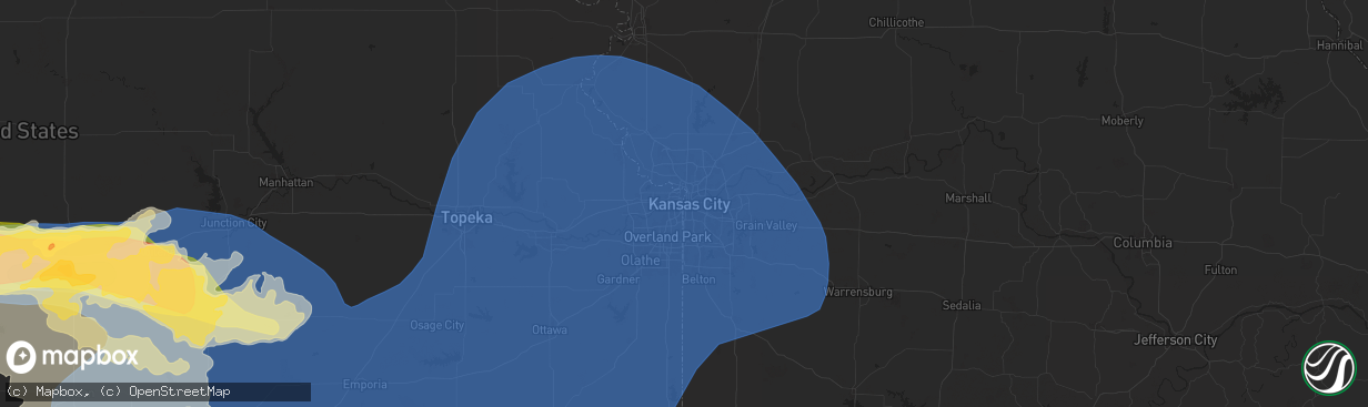 Hail map in Kansas City, MO on May 19, 2024