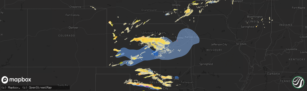 Hail map in Kansas on May 19, 2024