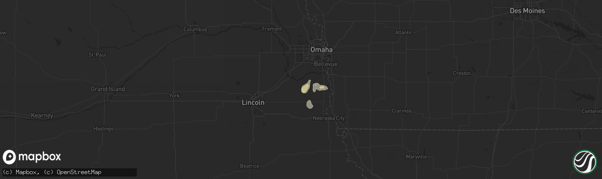 Hail map in Manley, NE on May 19, 2024