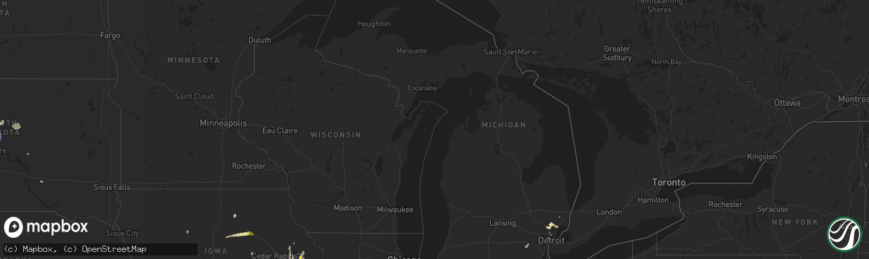 Hail map in Michigan on May 19, 2024