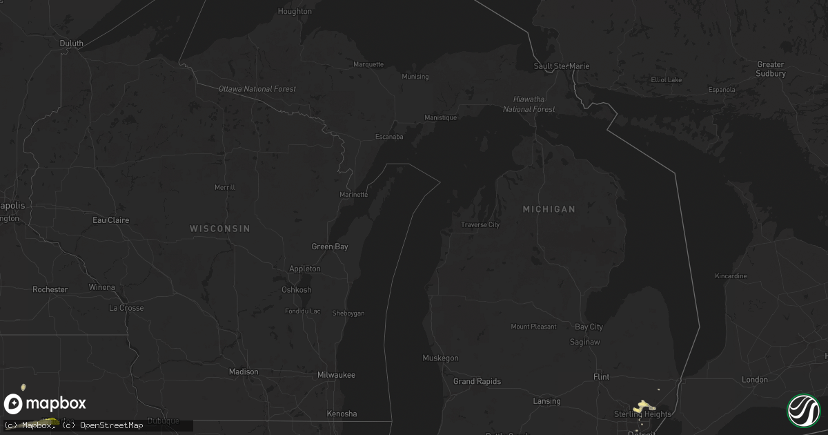 Hail map in Michigan on May 19, 2024