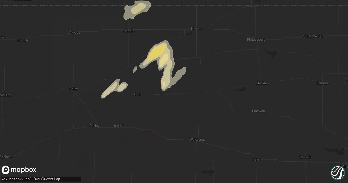 Hail map in Morland, KS on May 19, 2024