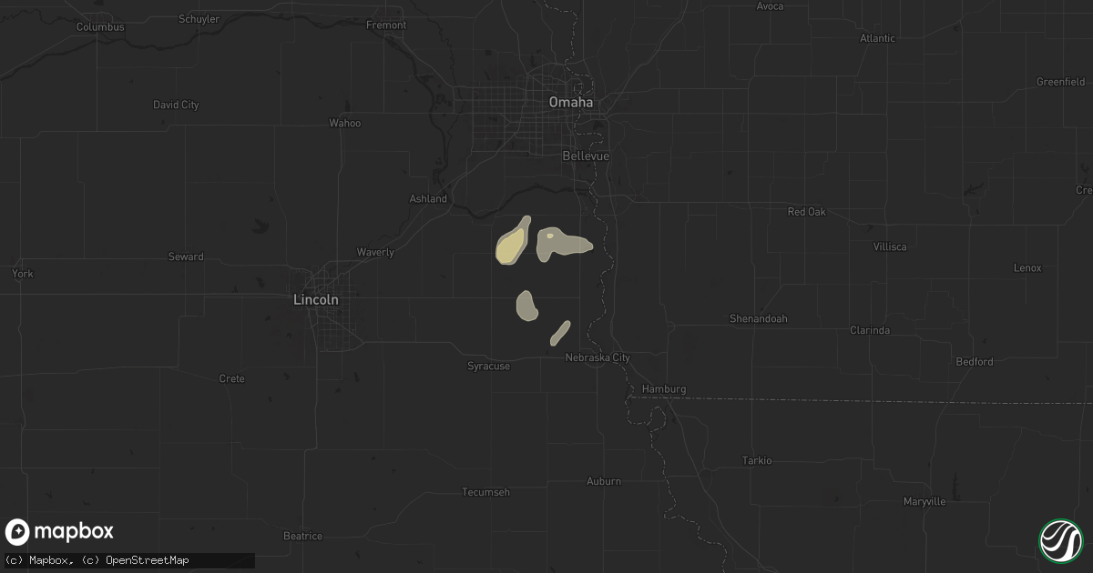Hail map in Nehawka, NE on May 19, 2024