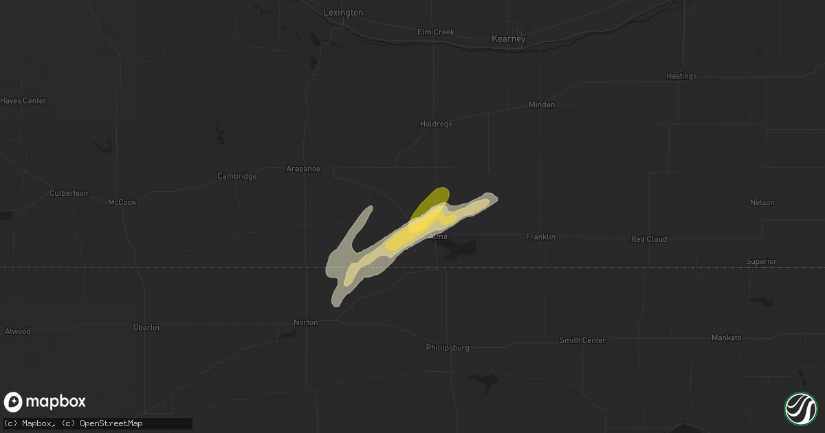 Hail map in Orleans, NE on May 19, 2024