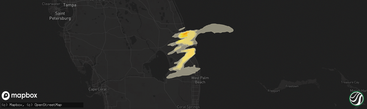 Hail map in Palm City, FL on May 19, 2024