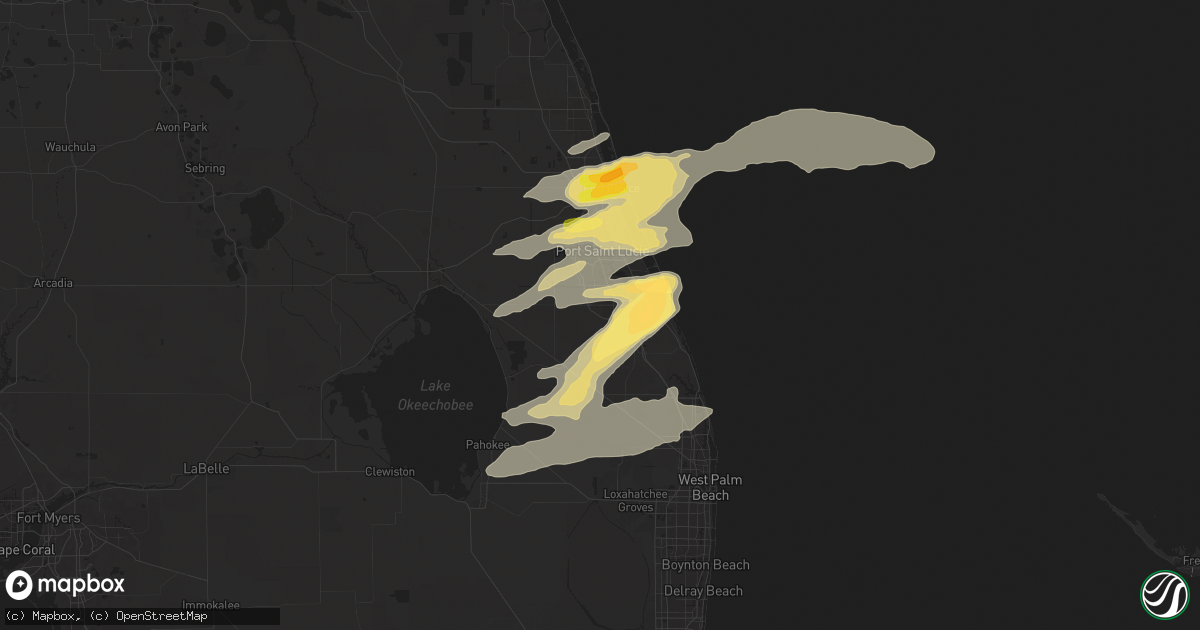 Hail map in Palm City, FL on May 19, 2024
