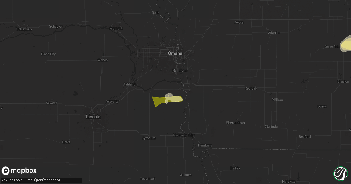 Hail map in Plattsmouth, NE on May 19, 2024