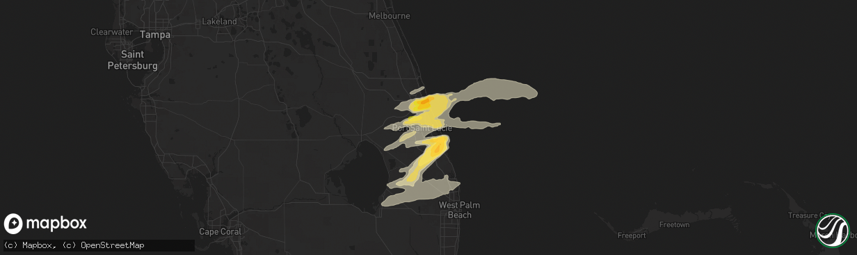 Hail map in Port Saint Lucie, FL on May 19, 2024