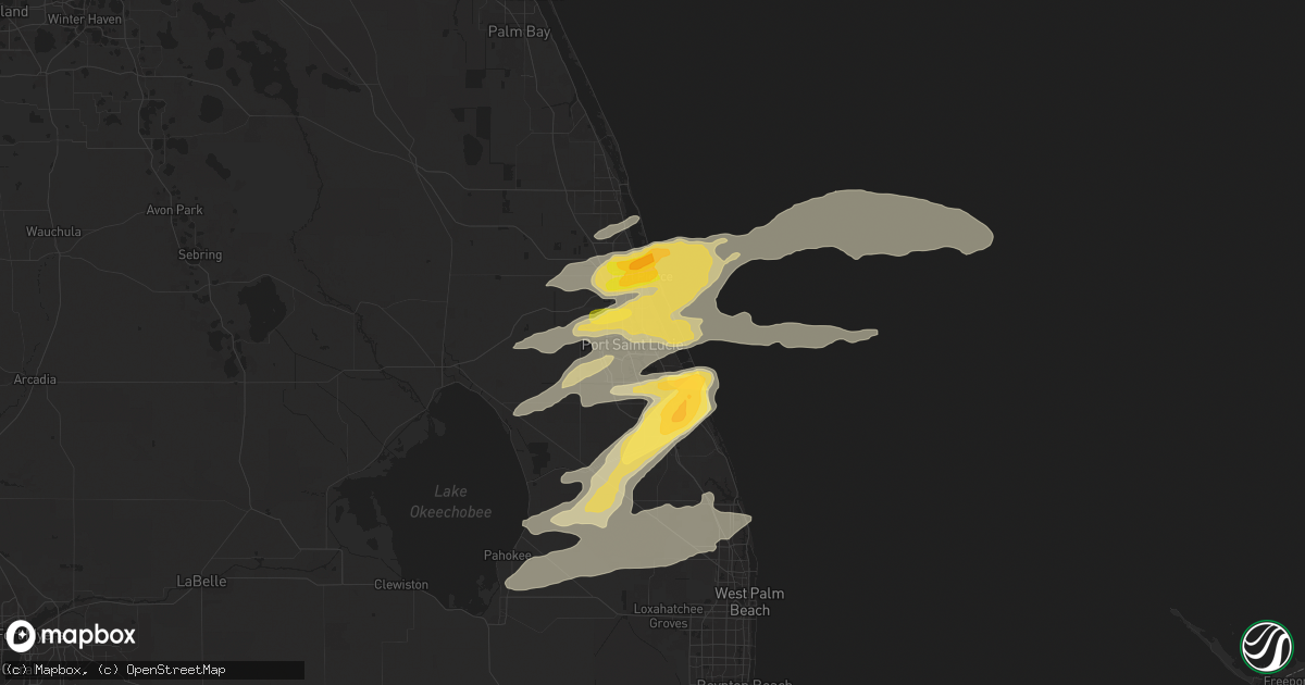 Hail map in Port Saint Lucie, FL on May 19, 2024