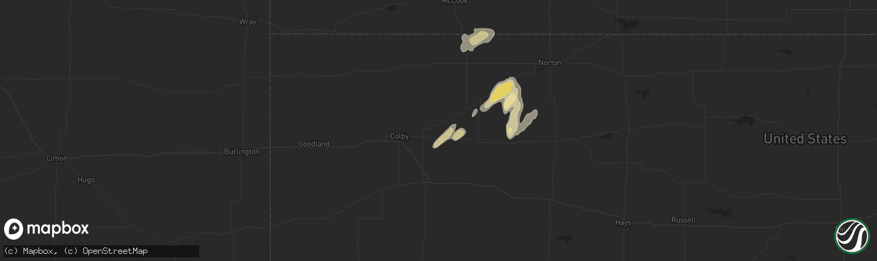 Hail map in Rexford, KS on May 19, 2024