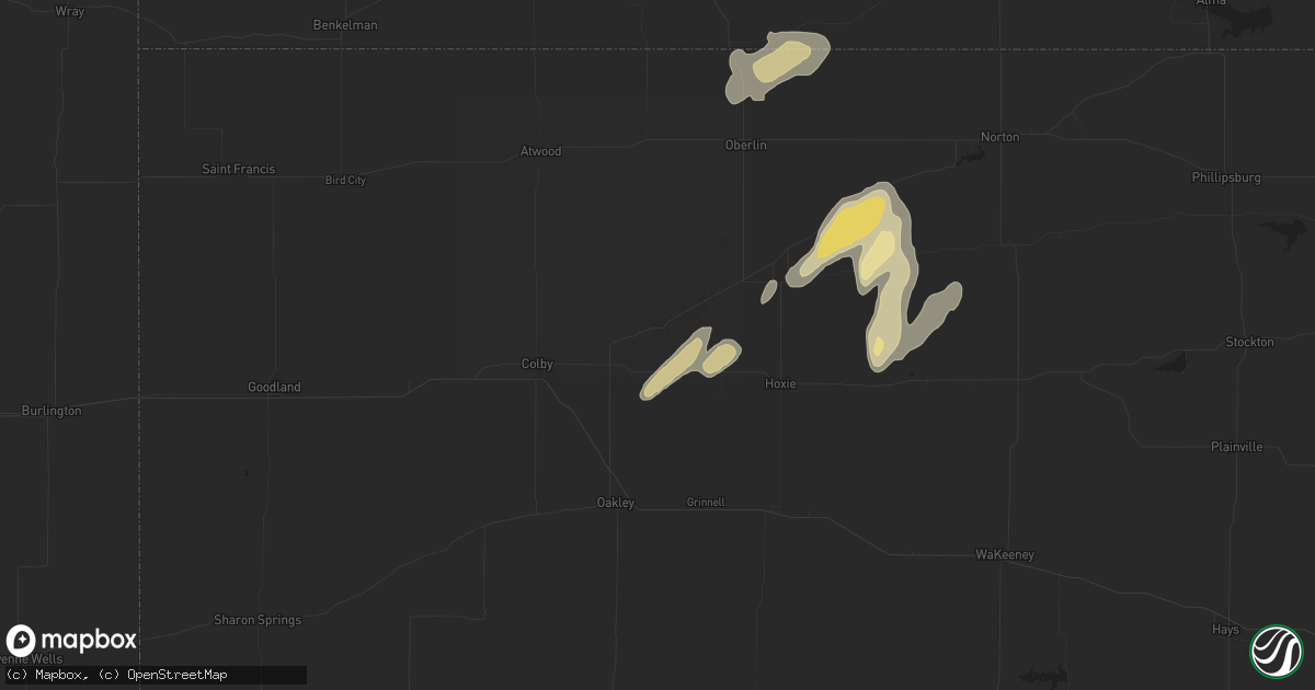 Hail map in Rexford, KS on May 19, 2024
