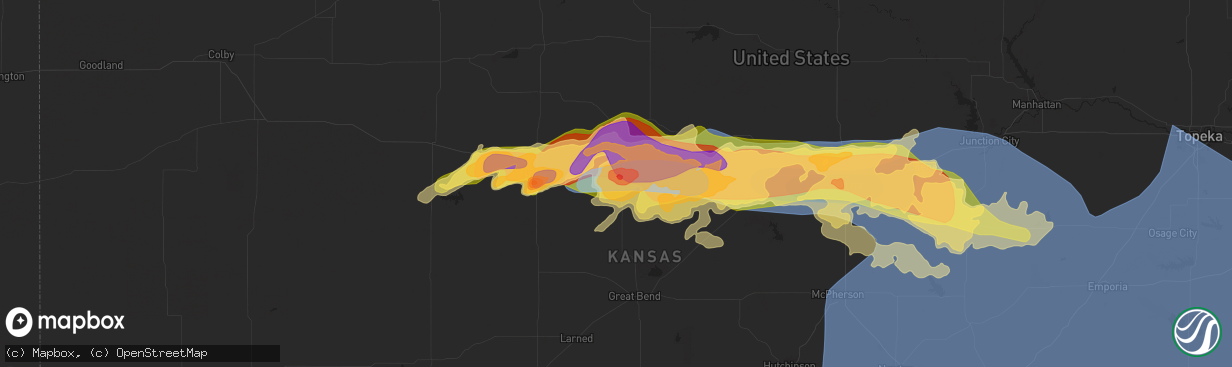 Hail map in Russell, KS on May 19, 2024