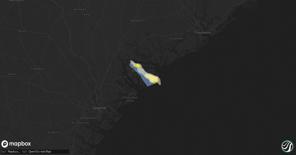Hail map in Saint Helena Island, SC on May 19, 2024