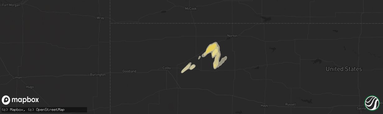 Hail map in Selden, KS on May 19, 2024