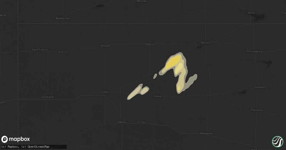 Hail map in Selden, KS on May 19, 2024
