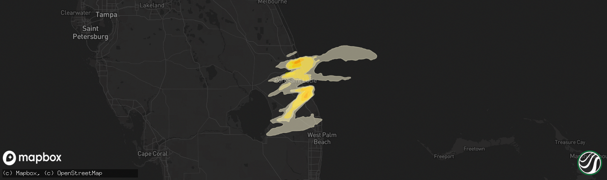 Hail map in Stuart, FL on May 19, 2024
