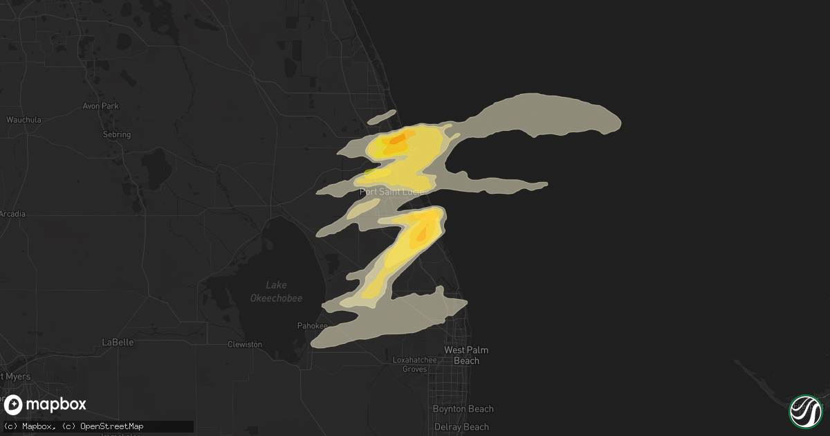 Hail map in Stuart, FL on May 19, 2024