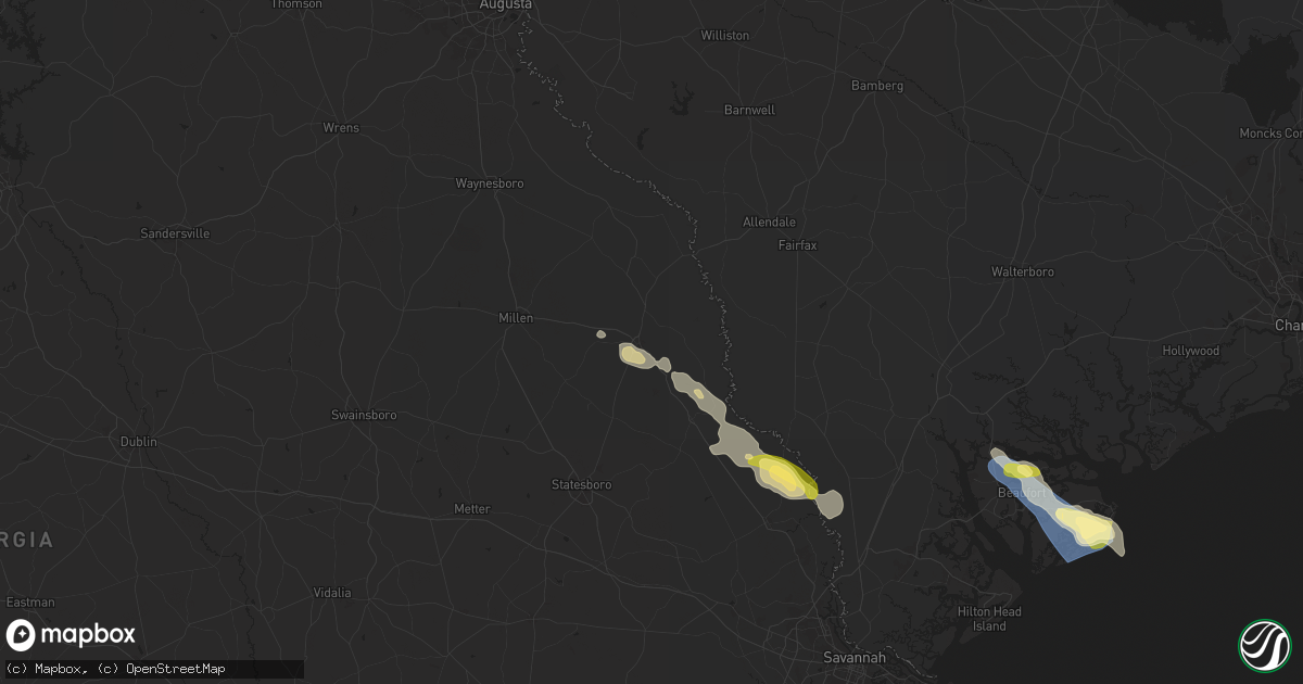 Hail map in Sylvania, GA on May 19, 2024