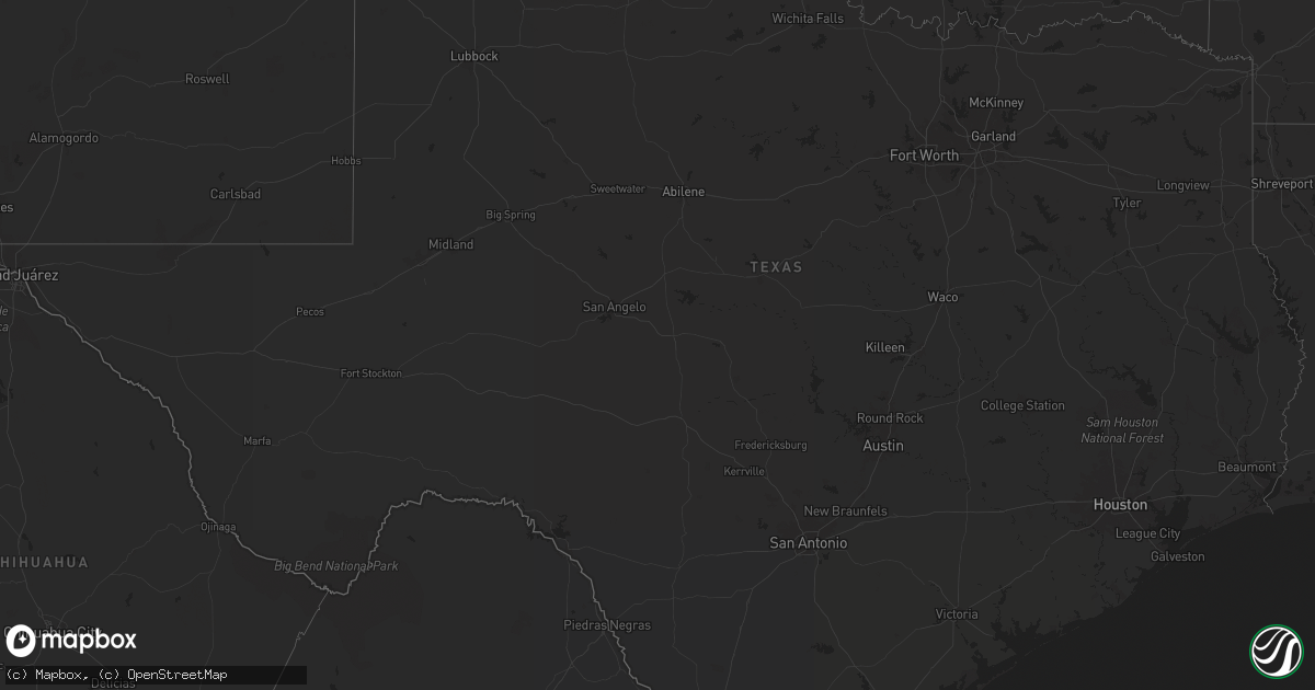 Hail map in Texas on May 19, 2024
