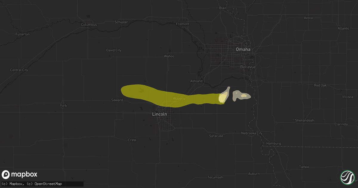 Hail map in Waverly, NE on May 19, 2024