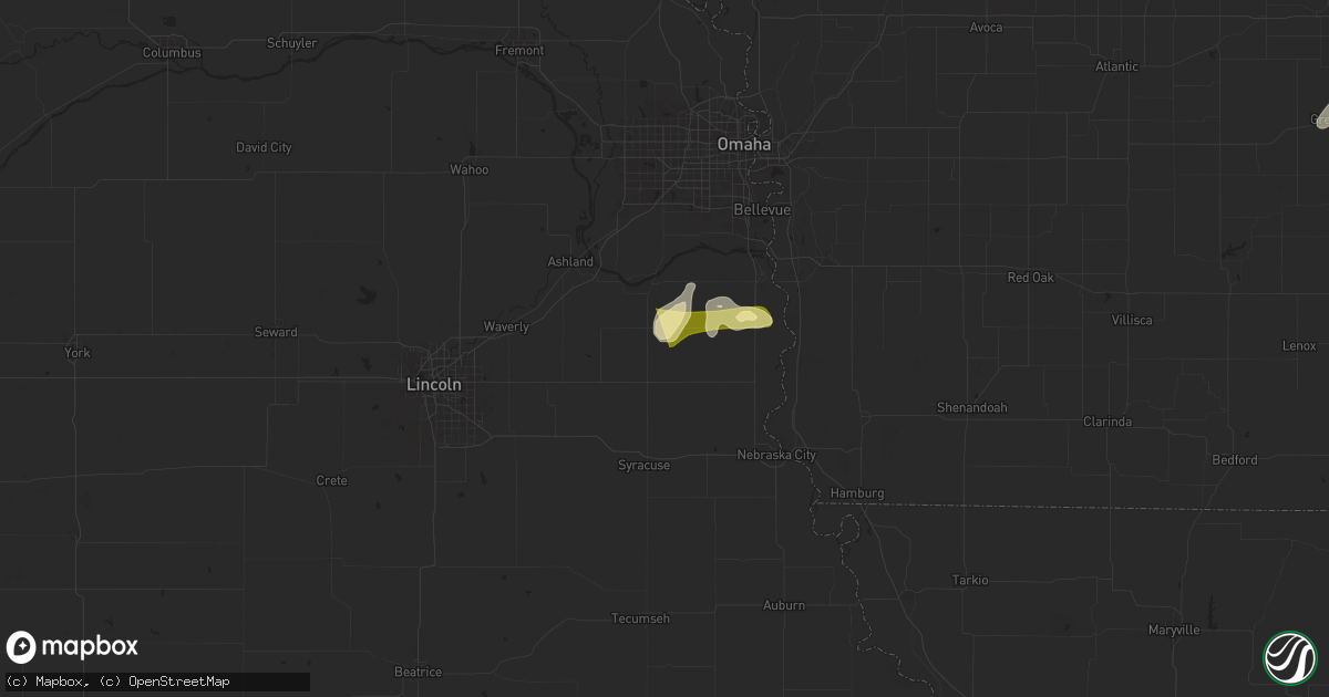 Hail map in Weeping Water, NE on May 19, 2024