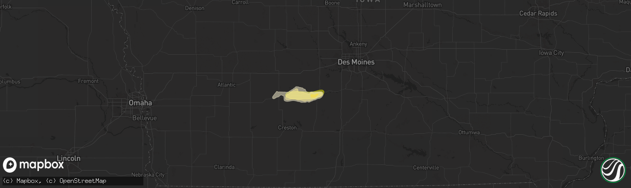 Hail map in Winterset, IA on May 19, 2024