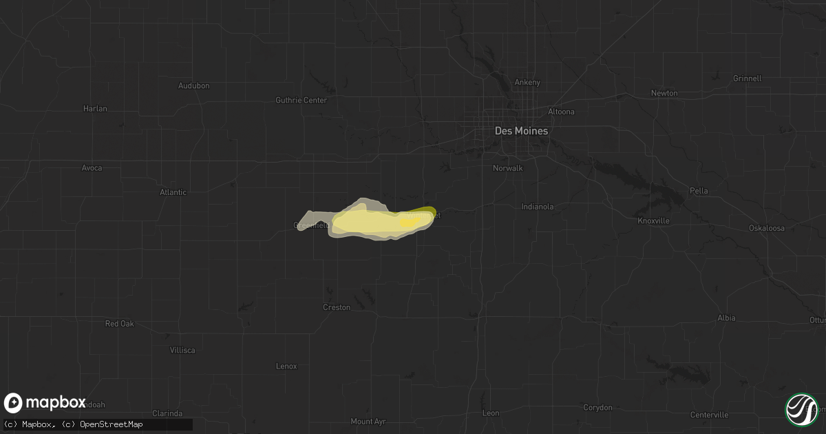Hail map in Winterset, IA on May 19, 2024