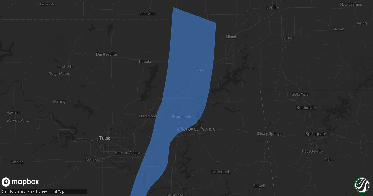 Hail map in Adair, OK on May 19, 2025
