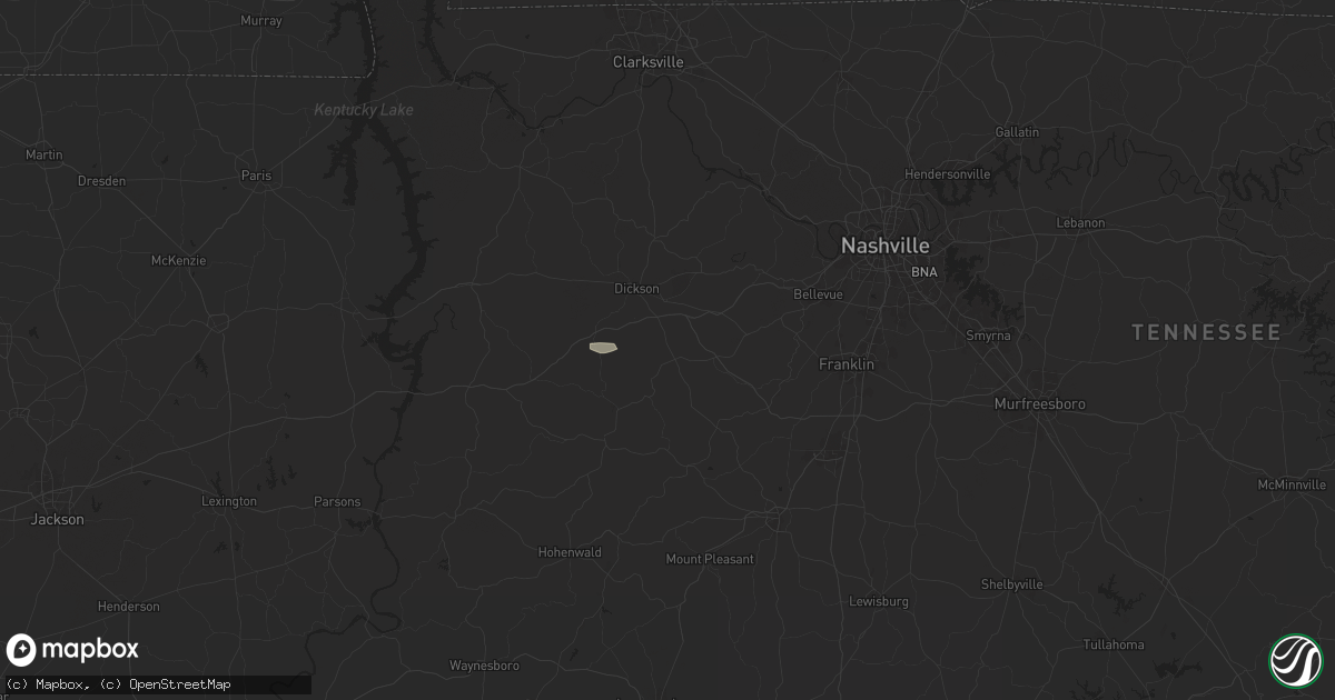 Hail map in Bon Aqua, TN on May 19, 2025