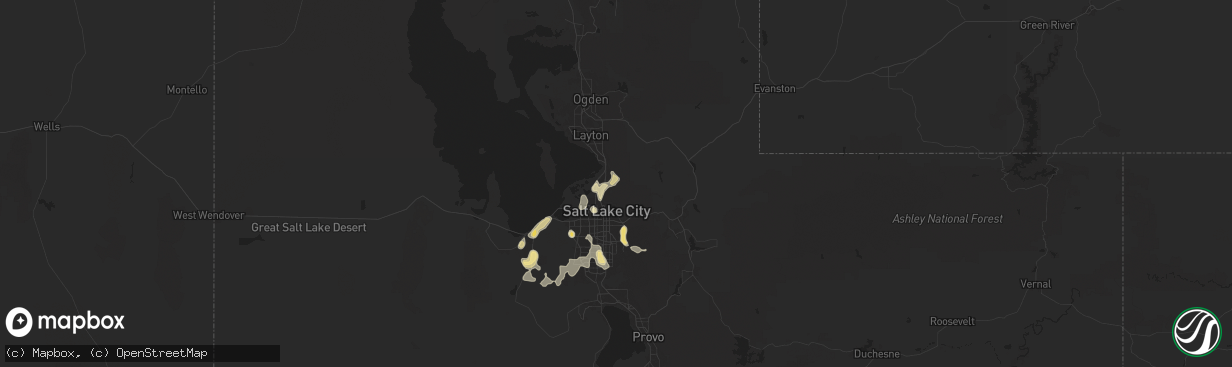 Hail map in Bountiful, UT on May 19, 2025