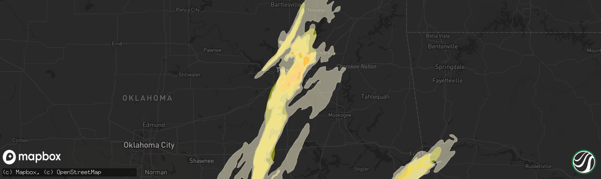 Hail map in Broken Arrow, OK on May 19, 2025