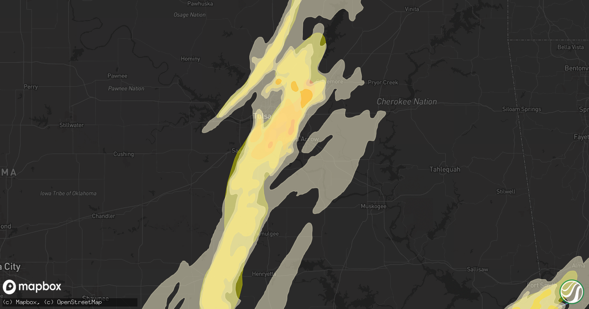 Hail map in Broken Arrow, OK on May 19, 2025