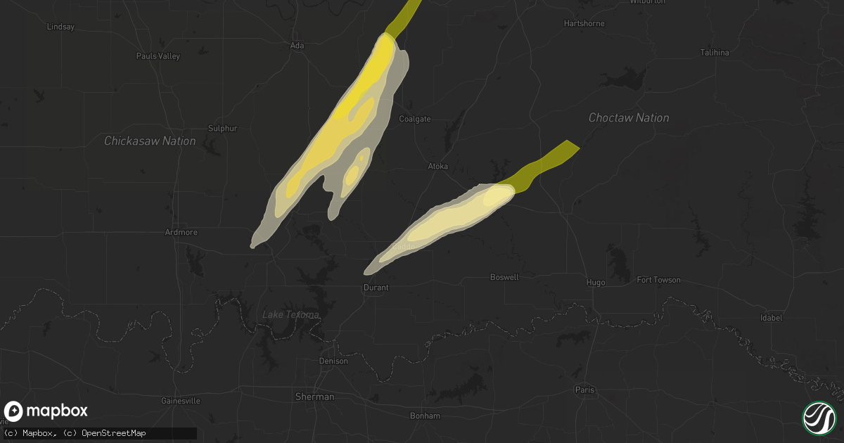 Hail map in Caney, OK on May 19, 2025