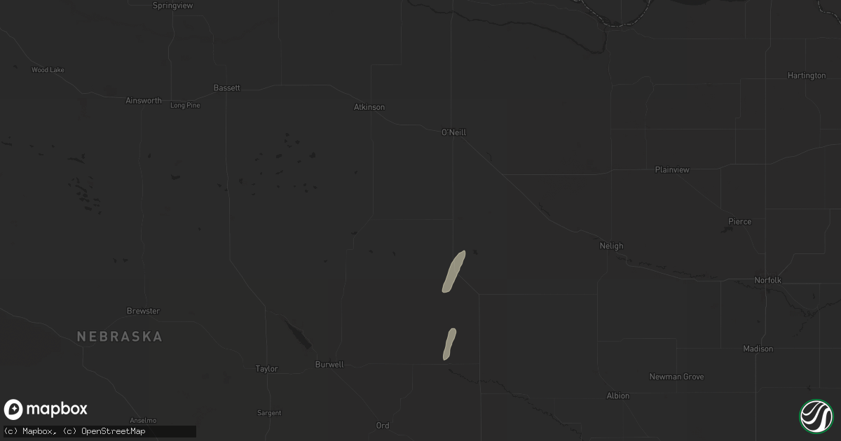 Hail map in Chambers, NE on May 19, 2025