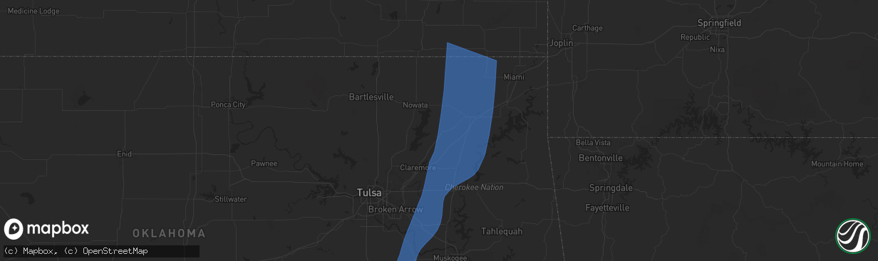 Hail map in Chelsea, OK on May 19, 2025