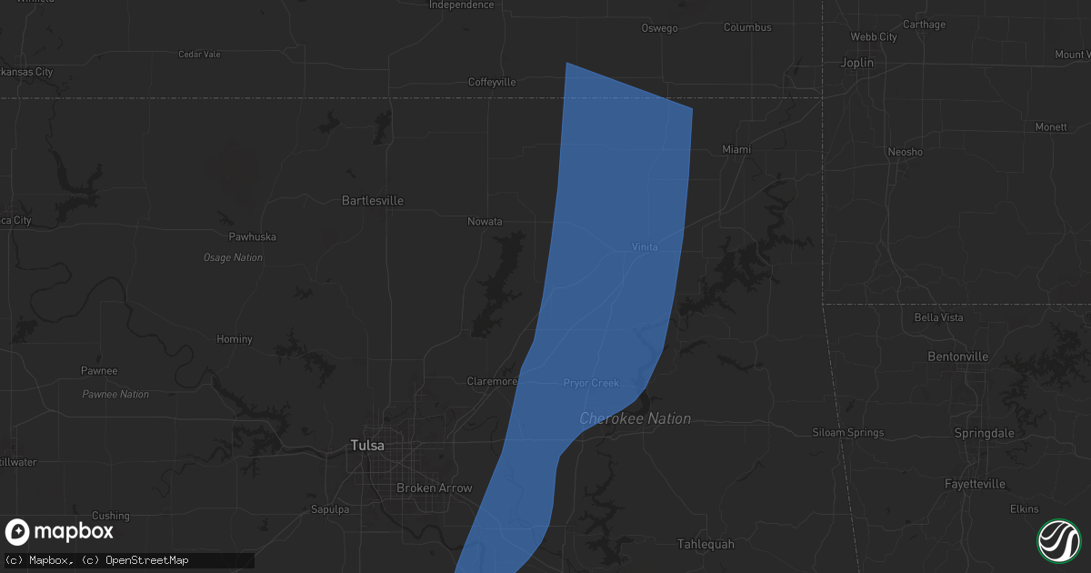 Hail map in Chelsea, OK on May 19, 2025