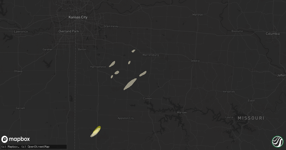 Hail map in Chilhowee, MO on May 19, 2025