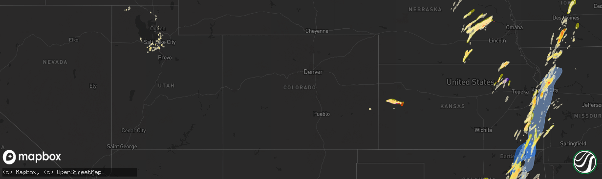 Hail map in Colorado on May 19, 2025