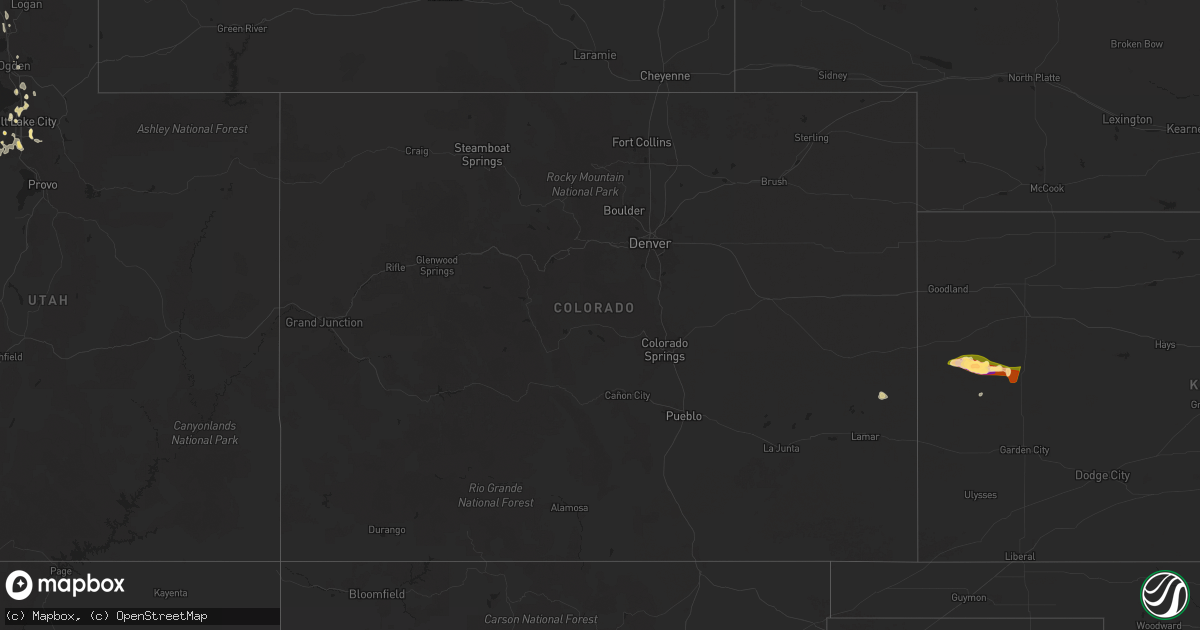 Hail map in Colorado on May 19, 2025