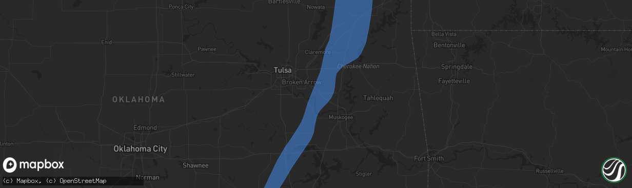 Hail map in Coweta, OK on May 19, 2025