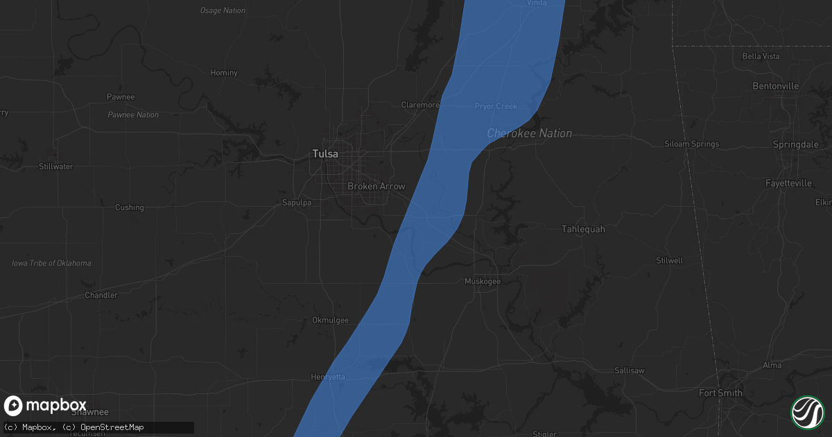Hail map in Coweta, OK on May 19, 2025