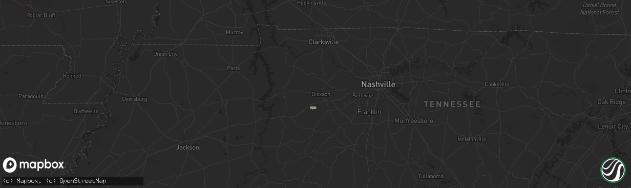 Hail map in Dickson, TN on May 19, 2025