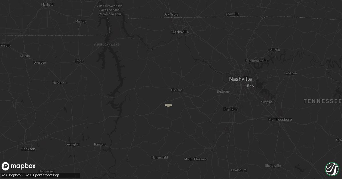Hail map in Dickson, TN on May 19, 2025